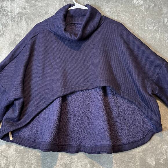 Free People Beach Milley Reversible Cowl Sweater Size Small Celestial Indigo New - Picture 4 of 6
